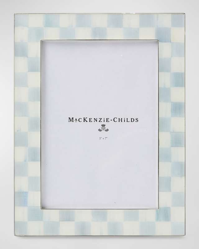 Sterling Check Enamel Frame, 5" x 7"
